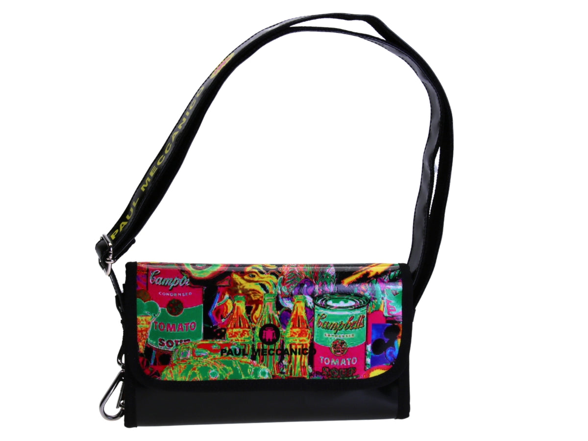 ...CLUTCH BAG MURALES FANTASY. MODEL CANDY MADE OF LORRY TARPAULIN.