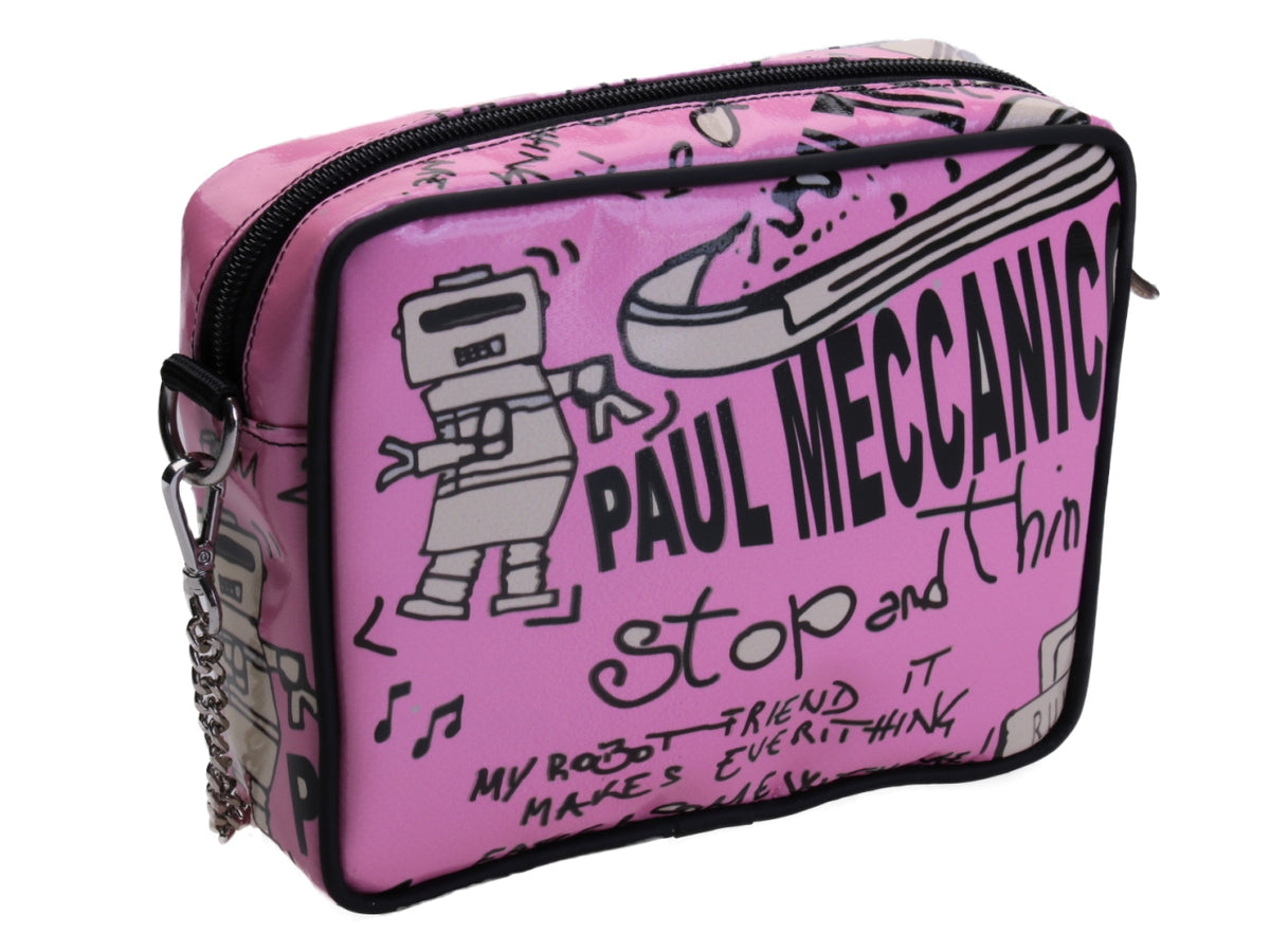 PINK CLUTCH &quot;PAUL MECCANICO&quot;. MODEL PARK MADE OF LORRY TARPAULIN.