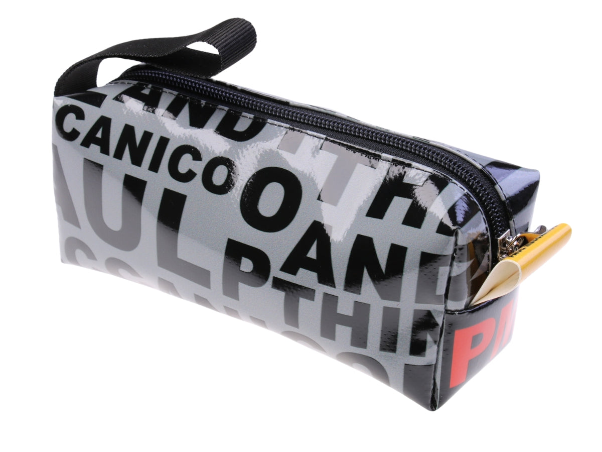 ...GREY PENCIL CASE WITH LETTERING FANTASY.