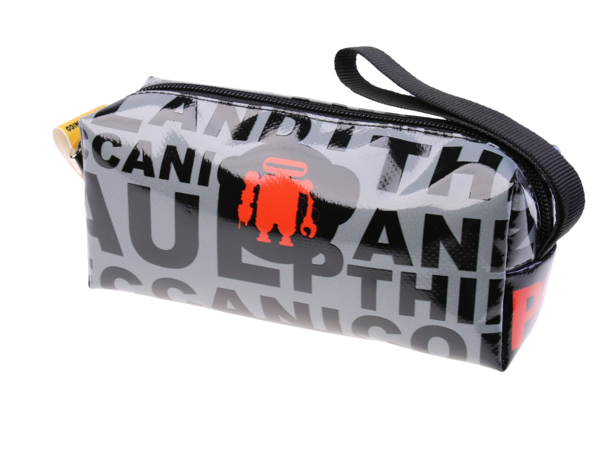 ...GREY PENCIL CASE WITH LETTERING FANTASY.