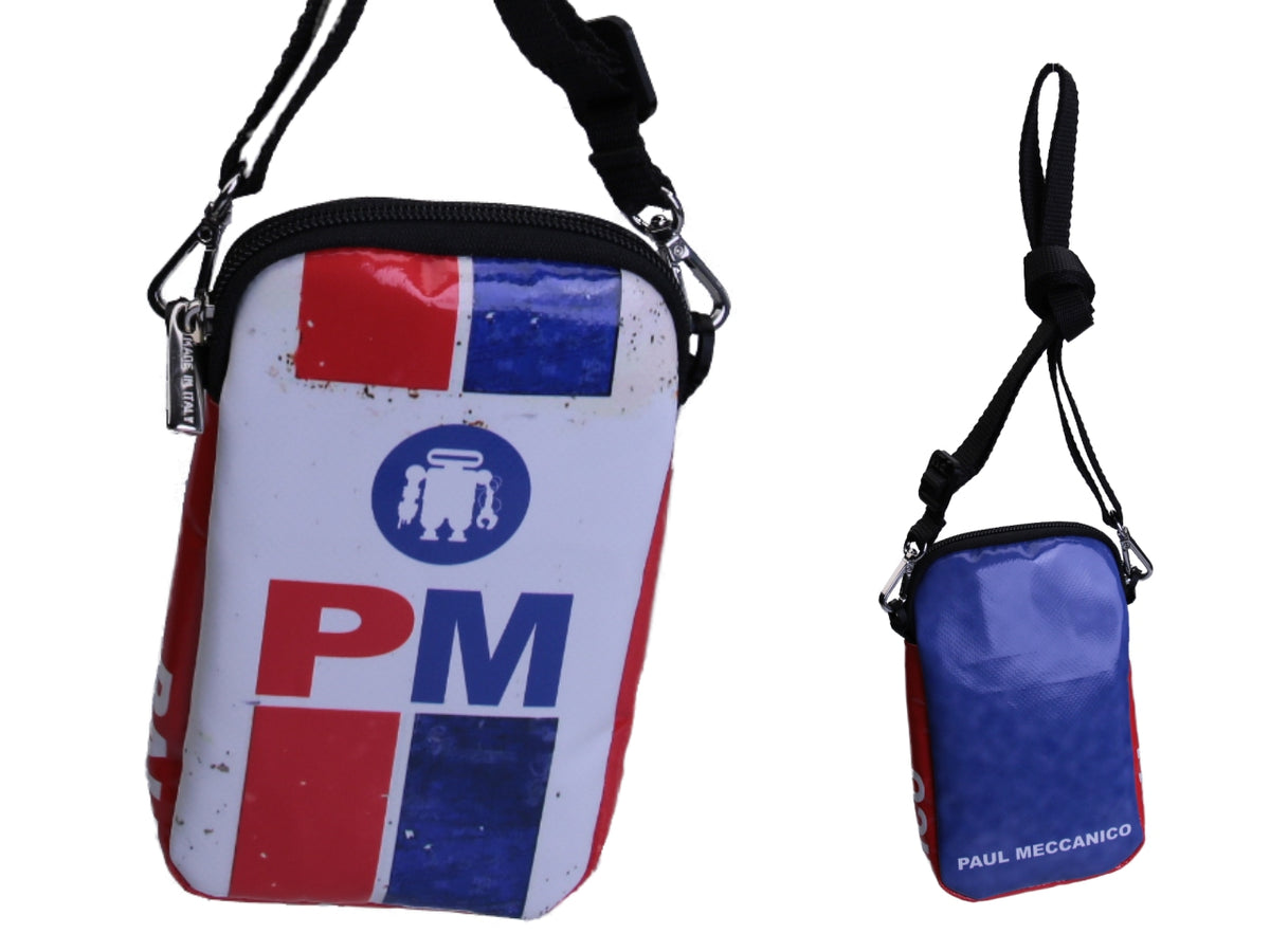 MINI SHOULDER BAG WHITE, BLUE AND RED.