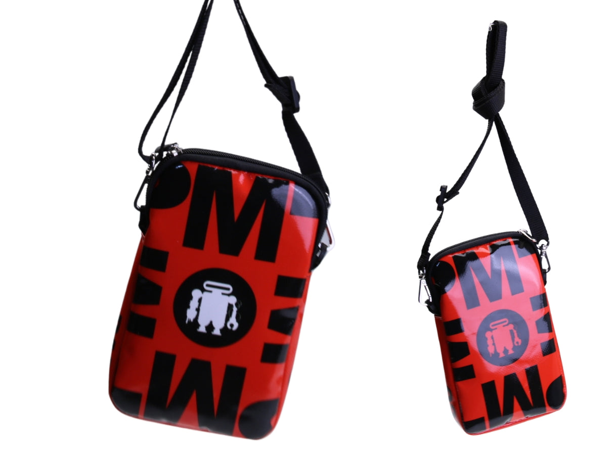 - RED AND BLACK MOBILE PHONE BAG.