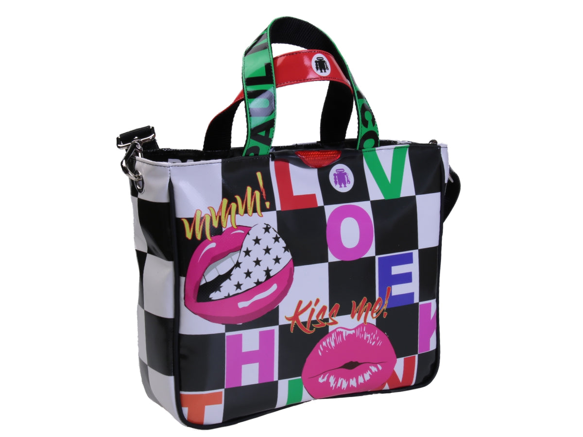 TOTE BAG POP STYLE. MODEL GLAM MADE OF LORRY TARPAULIN.