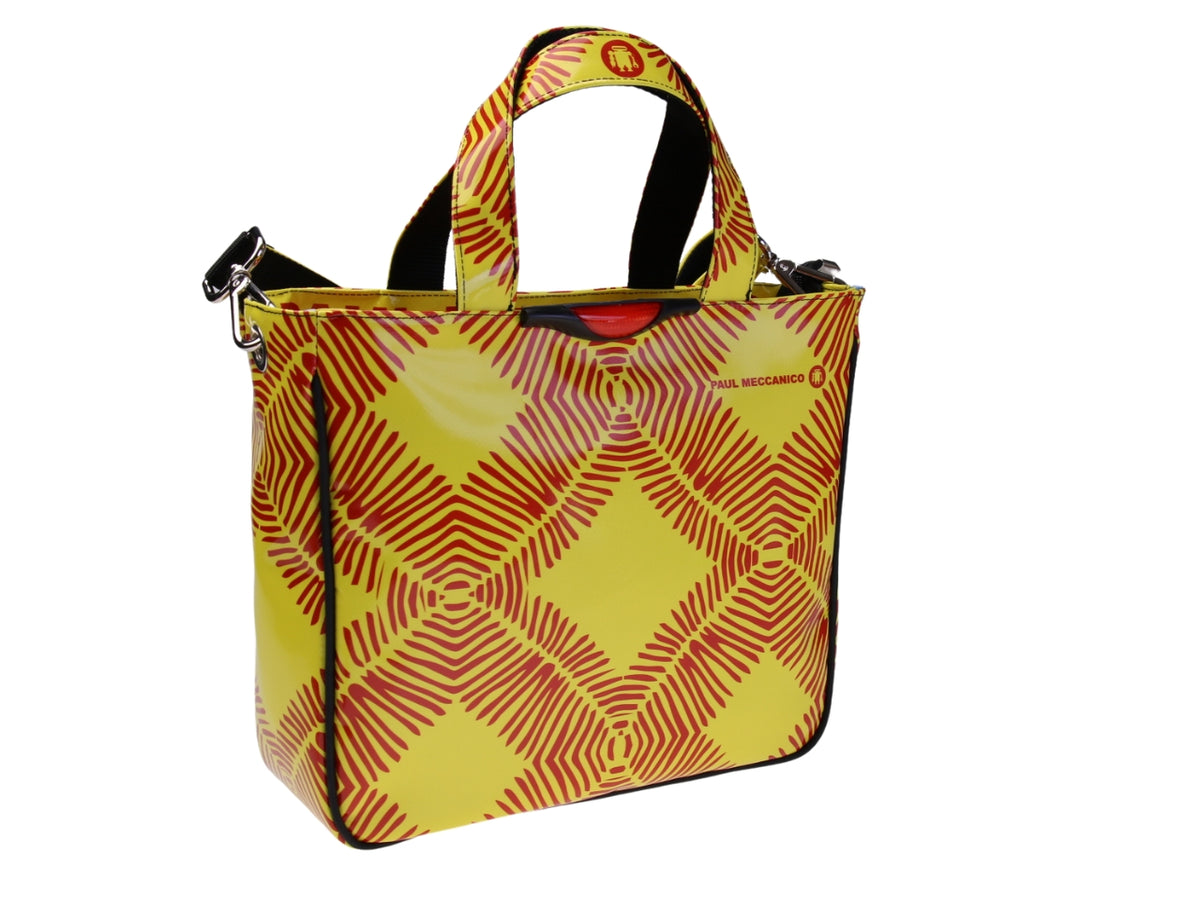 ....YELLOW TOTE BAG. MODEL GLAM MADE OF LORRY TARPAULIN.