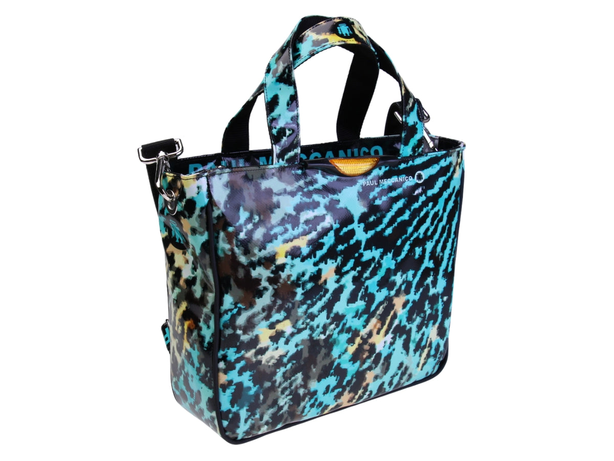 .TOTE BAG WITH TIE DYE FANTASY. MODEL GLAM MADE OF LORRY TARPAULIN.