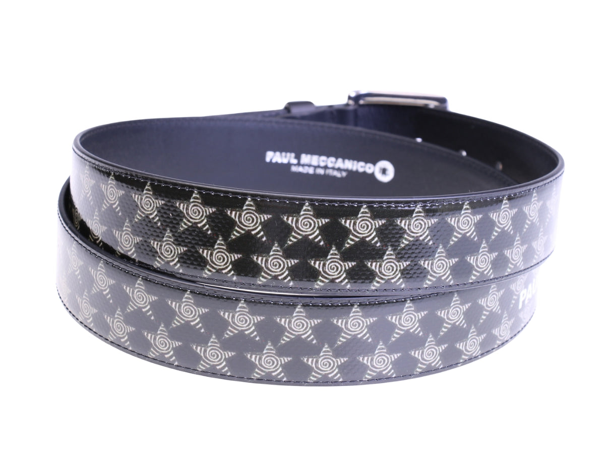 ...BLACK MEN&#39;S BELT &quot;STARS&quot; MADE OF LORRY TARPAULIN.