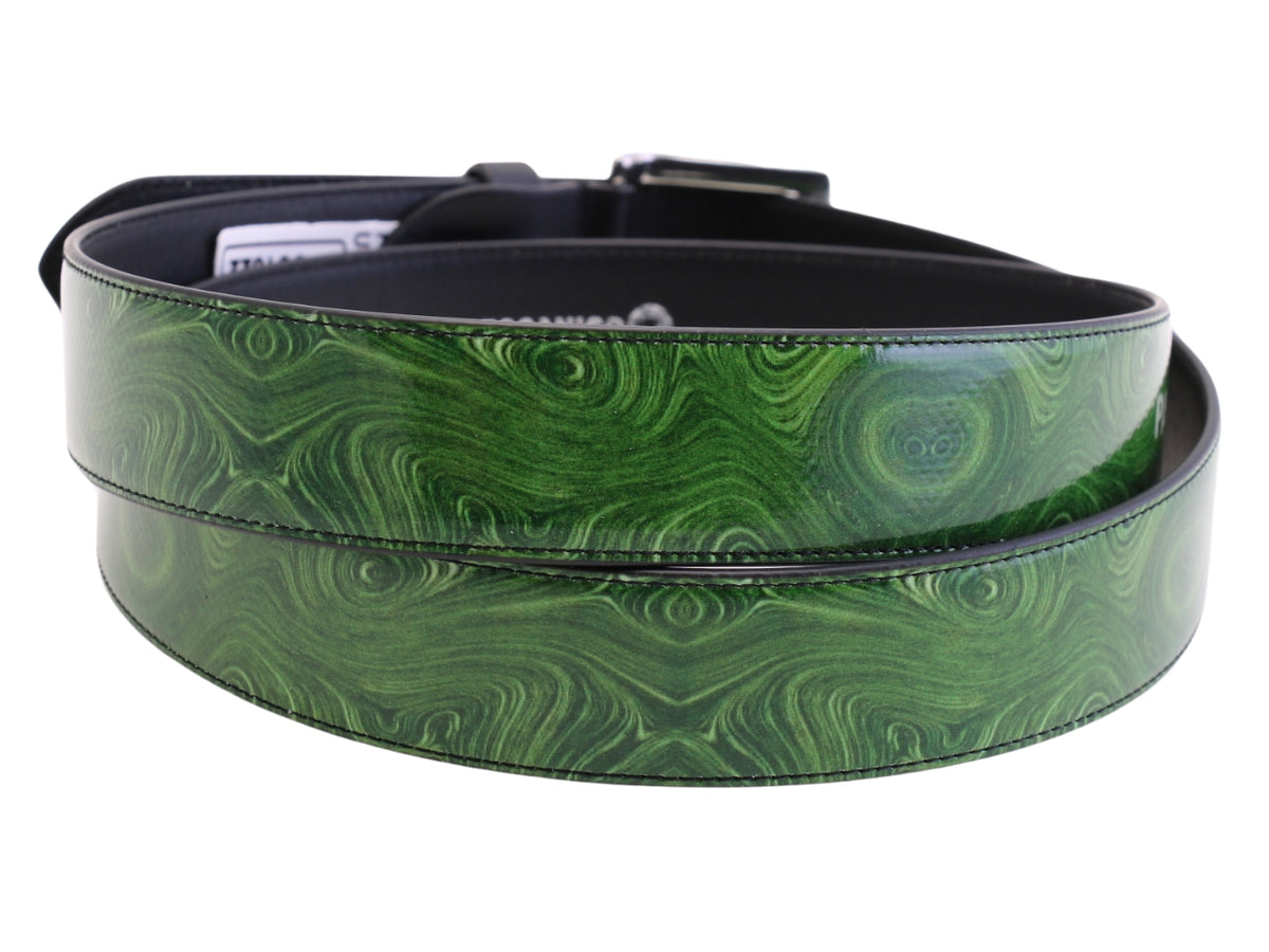 -DARK GREEN MEN&#39;S BELT MADE OF LORRY TARPAULIN.