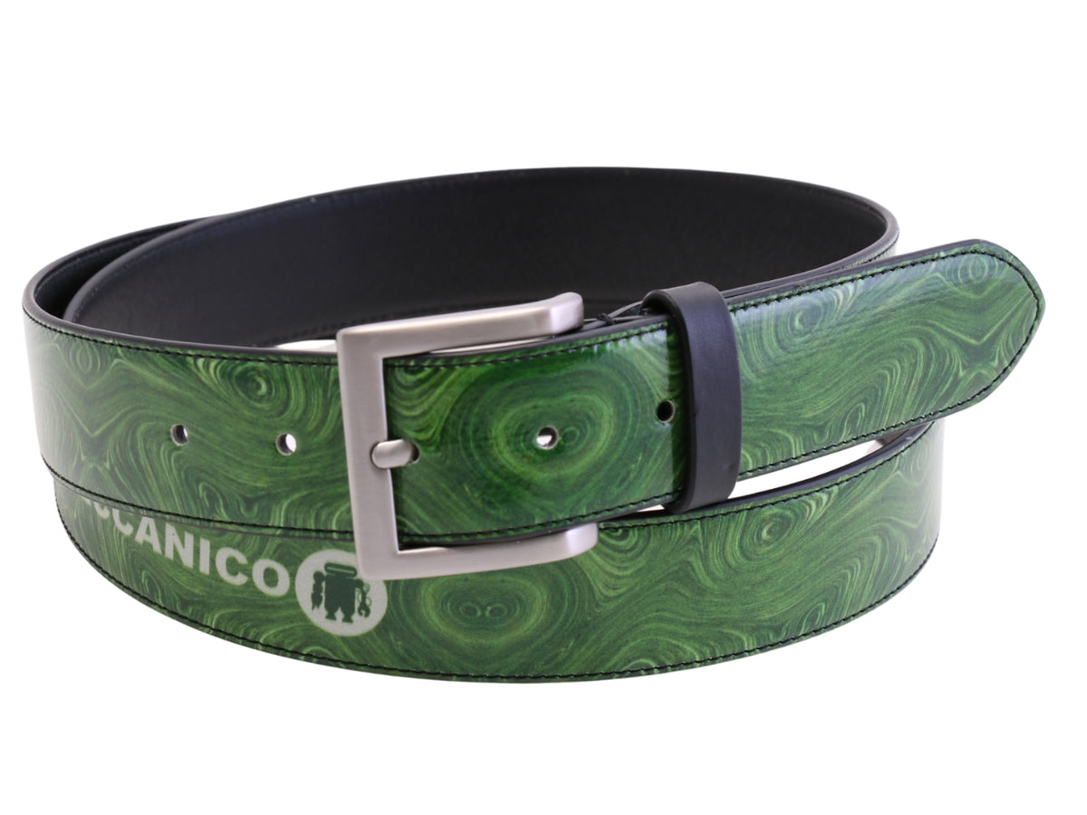 -DARK GREEN MEN&#39;S BELT MADE OF LORRY TARPAULIN.