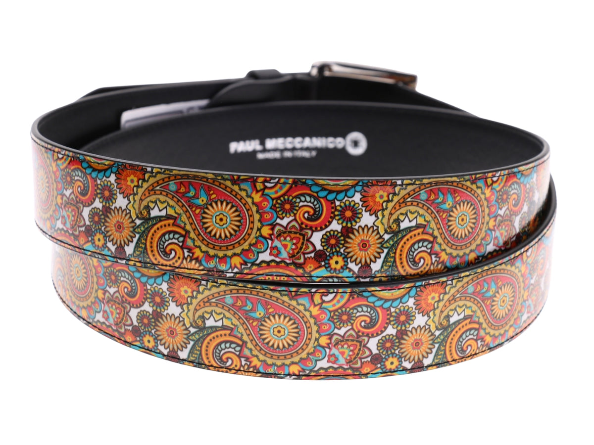 .MEN&#39;S BELT WITH PAISLEY FANTASY MADE OF LORRY TARPAULIN.