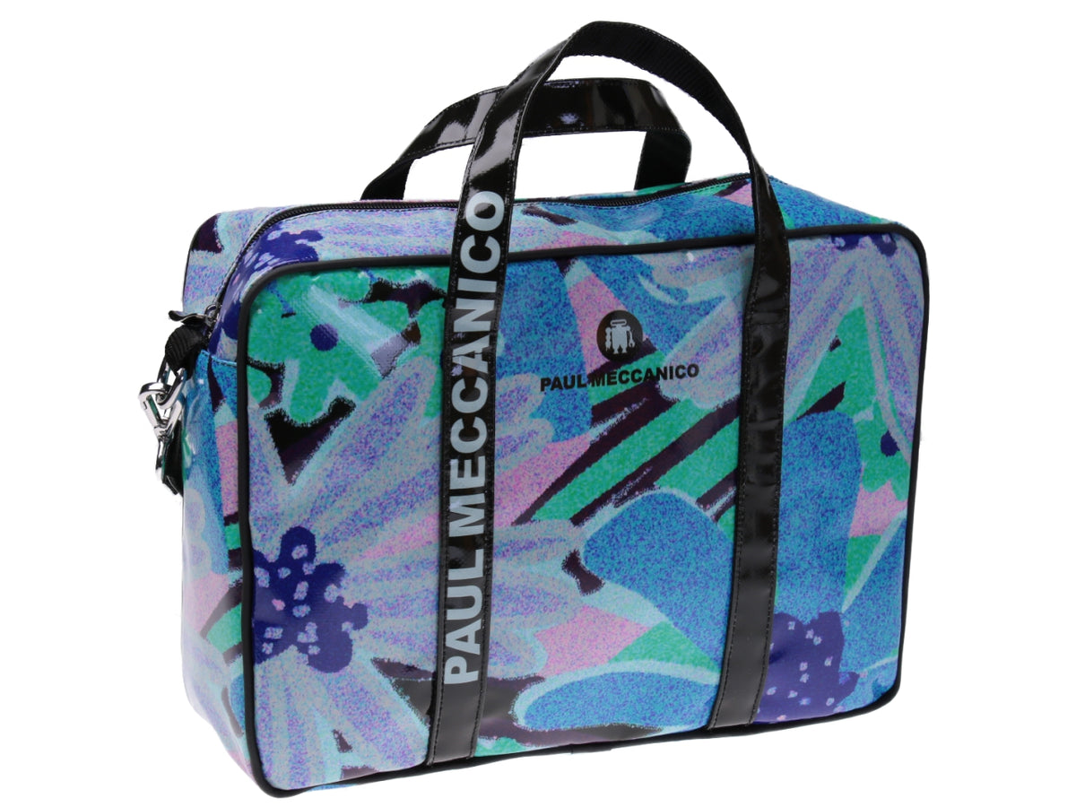 WOMEN&#39;S BRIEFCASE FLORAL FANTASY &quot;WATERCOLOR EFFECT&quot;. MODEL KART MADE OF LORRY TARPAULIN.