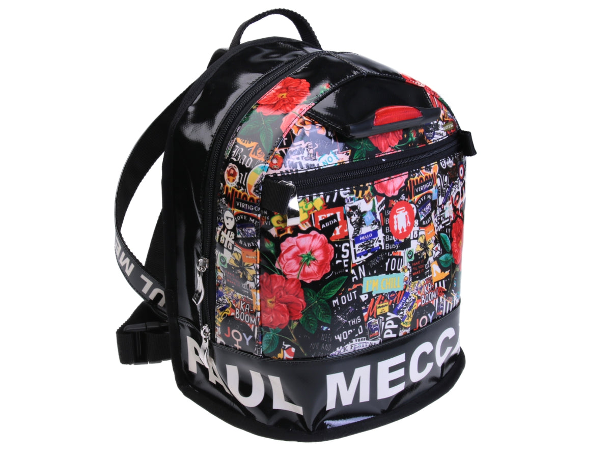 BACKPACK WITH MURALES FANTASY. MODEL SUPERINO MADE OF LORRY TARPAULIN. - Limited Edition Paul Meccanico