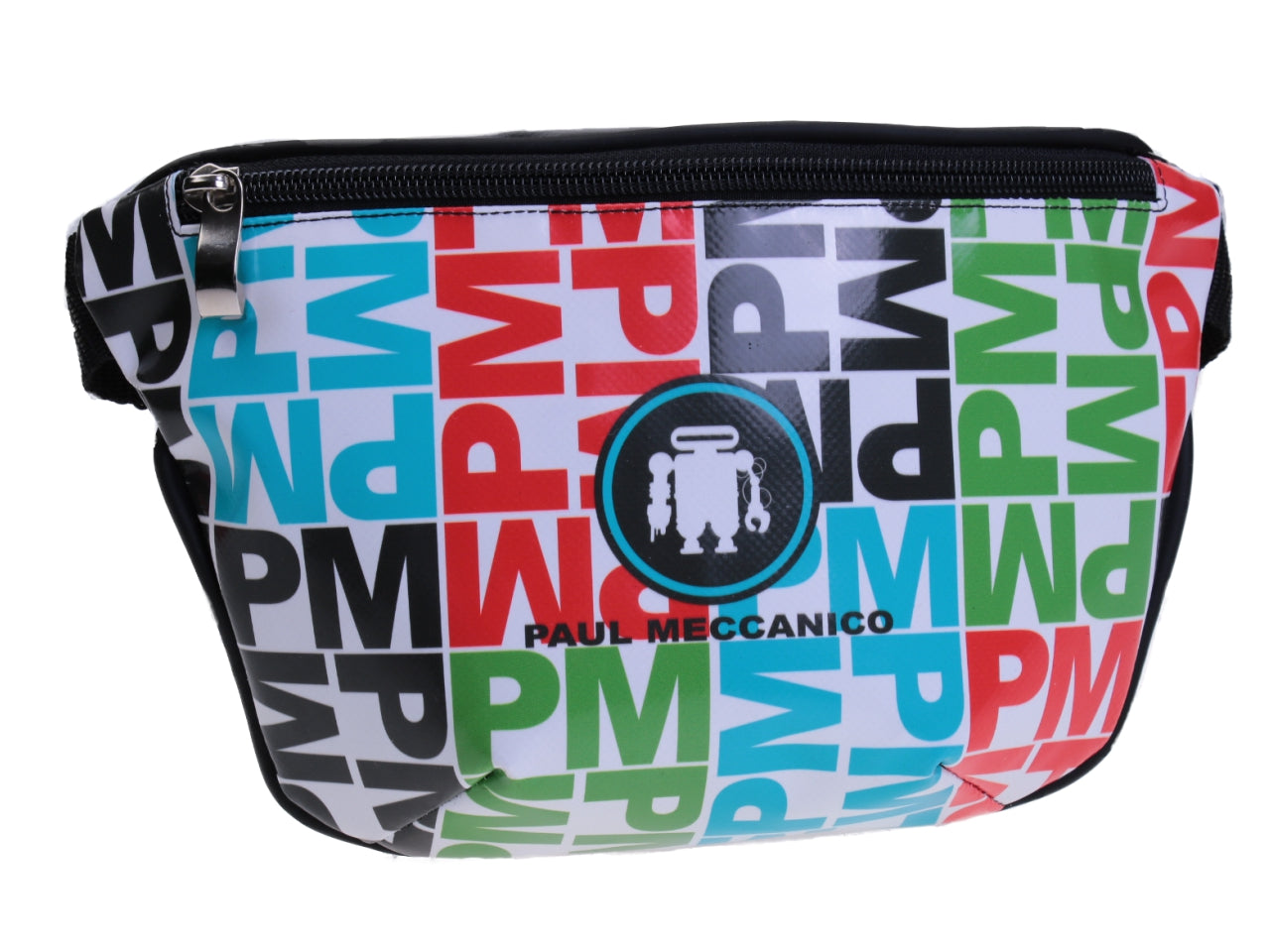 COLOURFUL WAIST BAG WITH LETTERS. MODEL FLEX MADE OF LORRY TARPAULIN. - Limited Edition Paul Meccanico