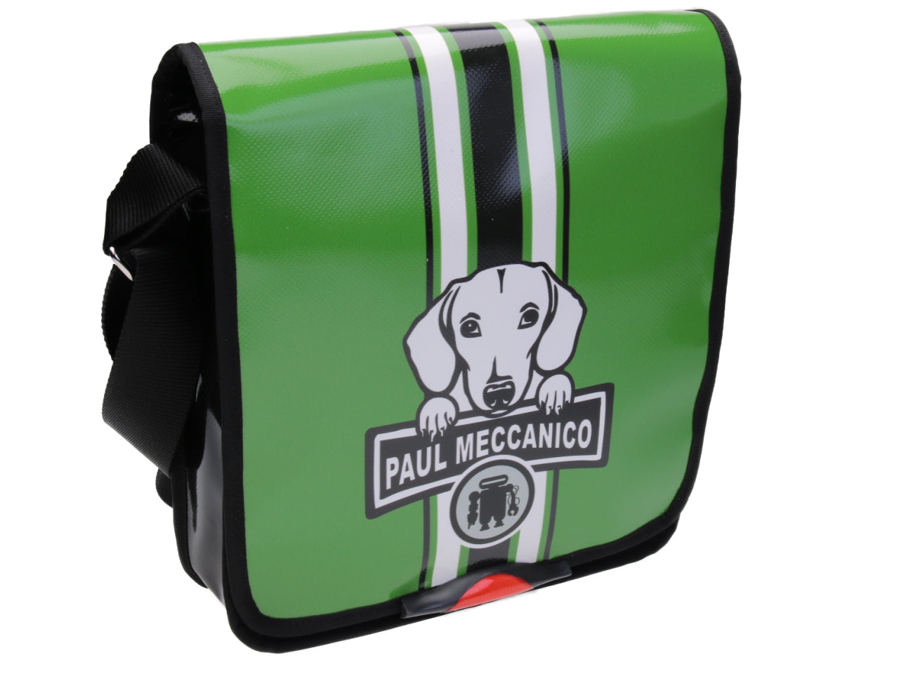 GREEN CROSSBODY BAG. MODEL BAUBAU MADE OFF LORRY TARPAULIN. - Special Edition Paul Meccanico