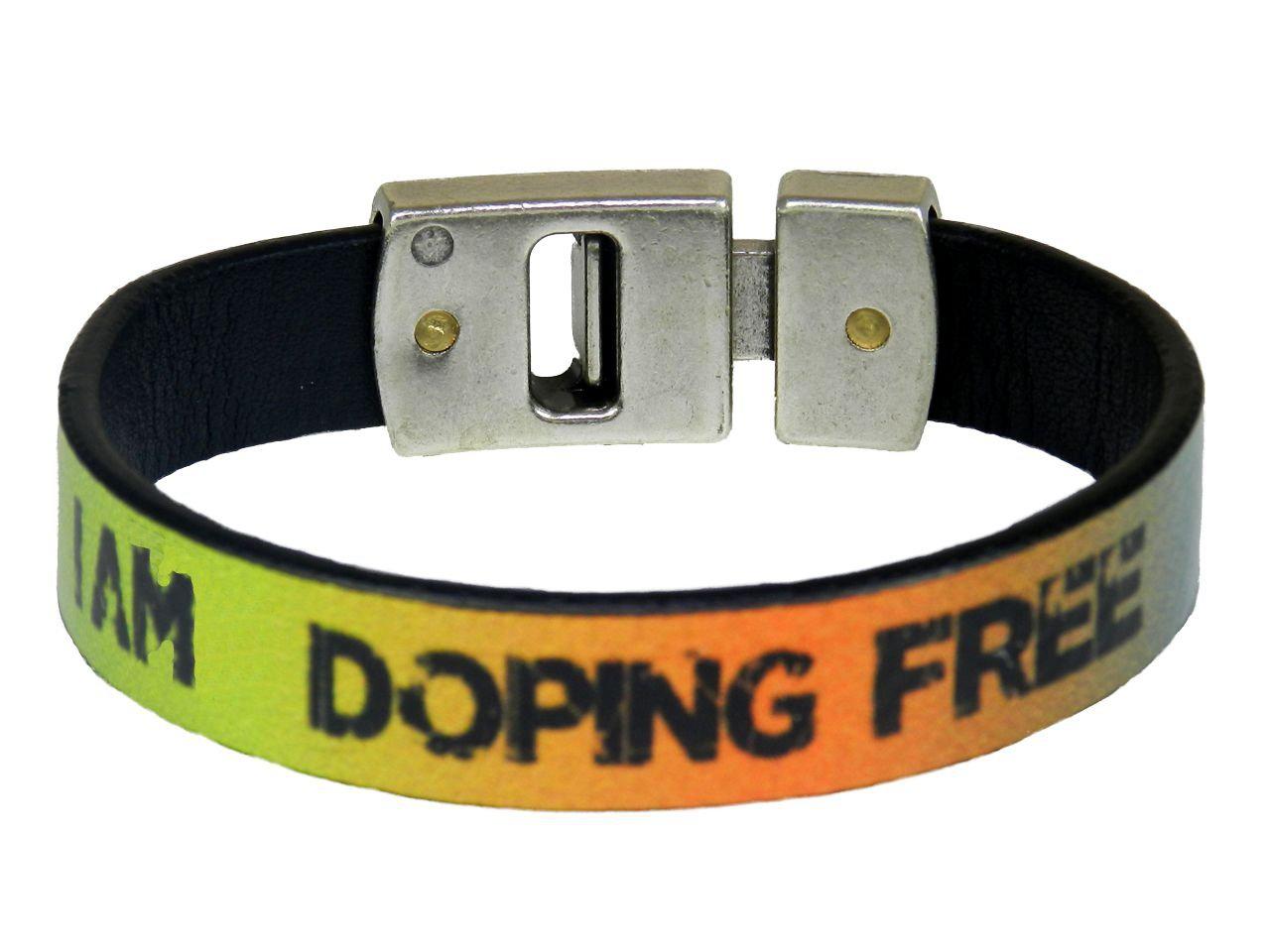 MAN'S BRACELET I AM DOPING FREE BY PAUL MECCANICO MULTICOLOR BLUE GREEN YELLOW ORANGE - Limited Edition Paul Meccanico