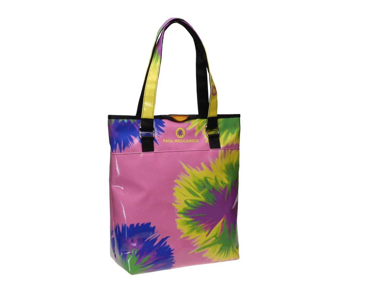 COLOURFUL MAXI SHOPPER WITH TIE DYE FANTASY. MODEL SELZ MADE OF LORRY TARPAULIN. - Limited Edition Paul Meccanico