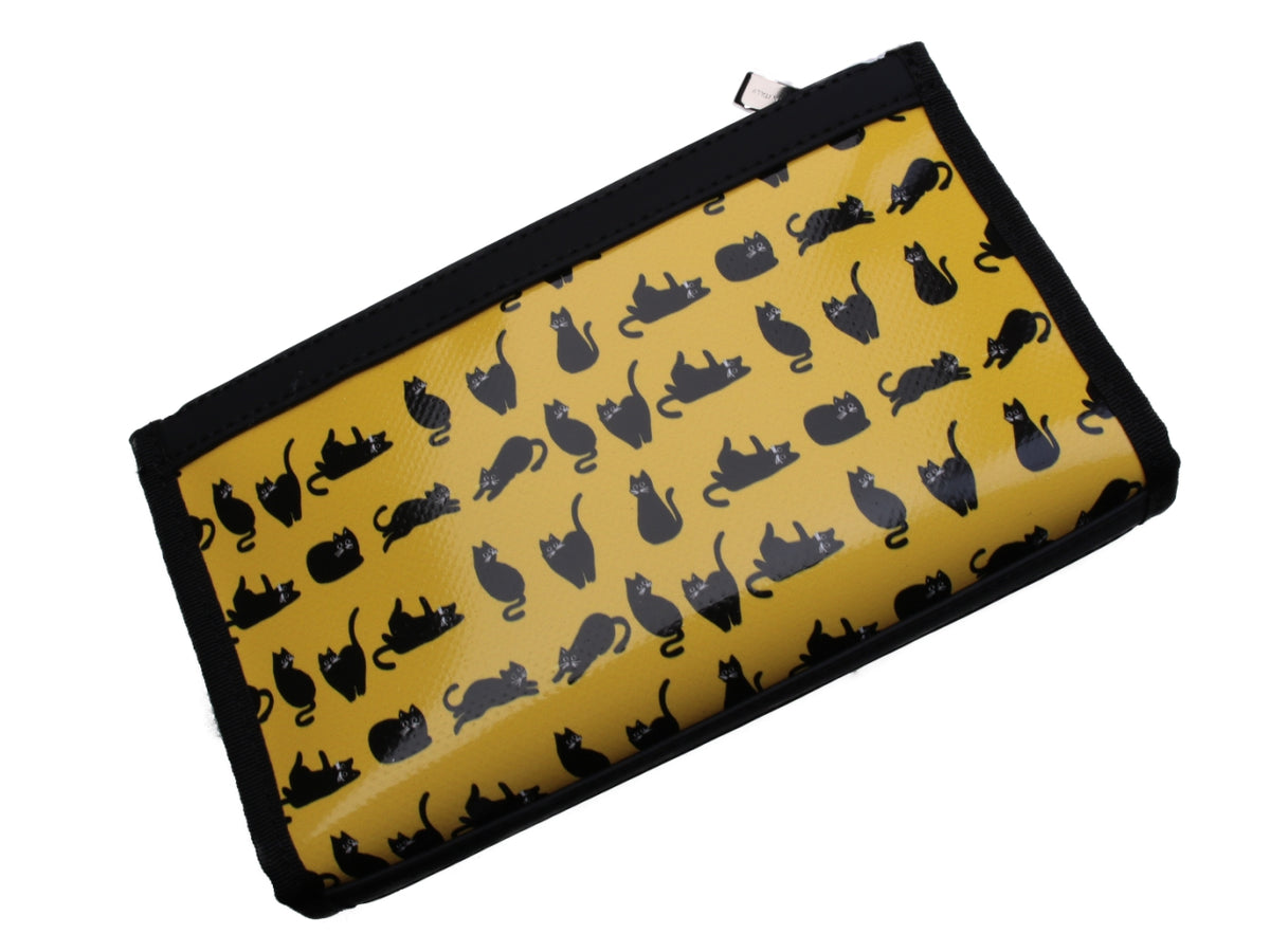 LARGE YELLOW WOMEN&#39;S WALLET &quot;KITTENS&quot;. MODEL PIT MADE OF LORRY TARPAULIN. - Limited Edition Paul Meccanico