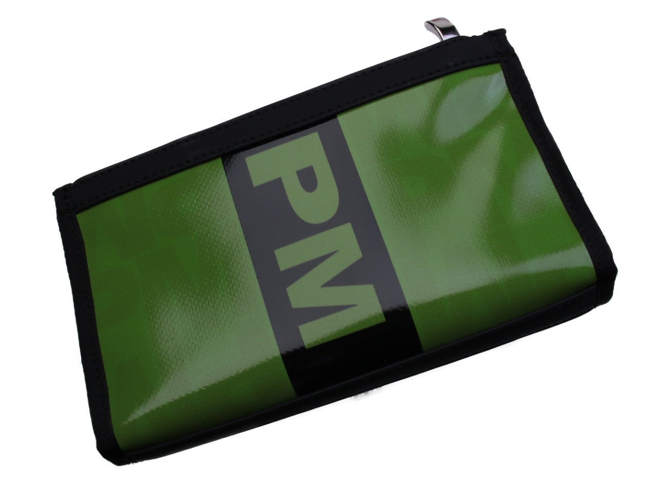LARGE GREEN WOMEN'S WALLET WITH LETTERS. MODEL PIT MADE OF LORRY TARPAULIN. - Limited Edition Paul Meccanico