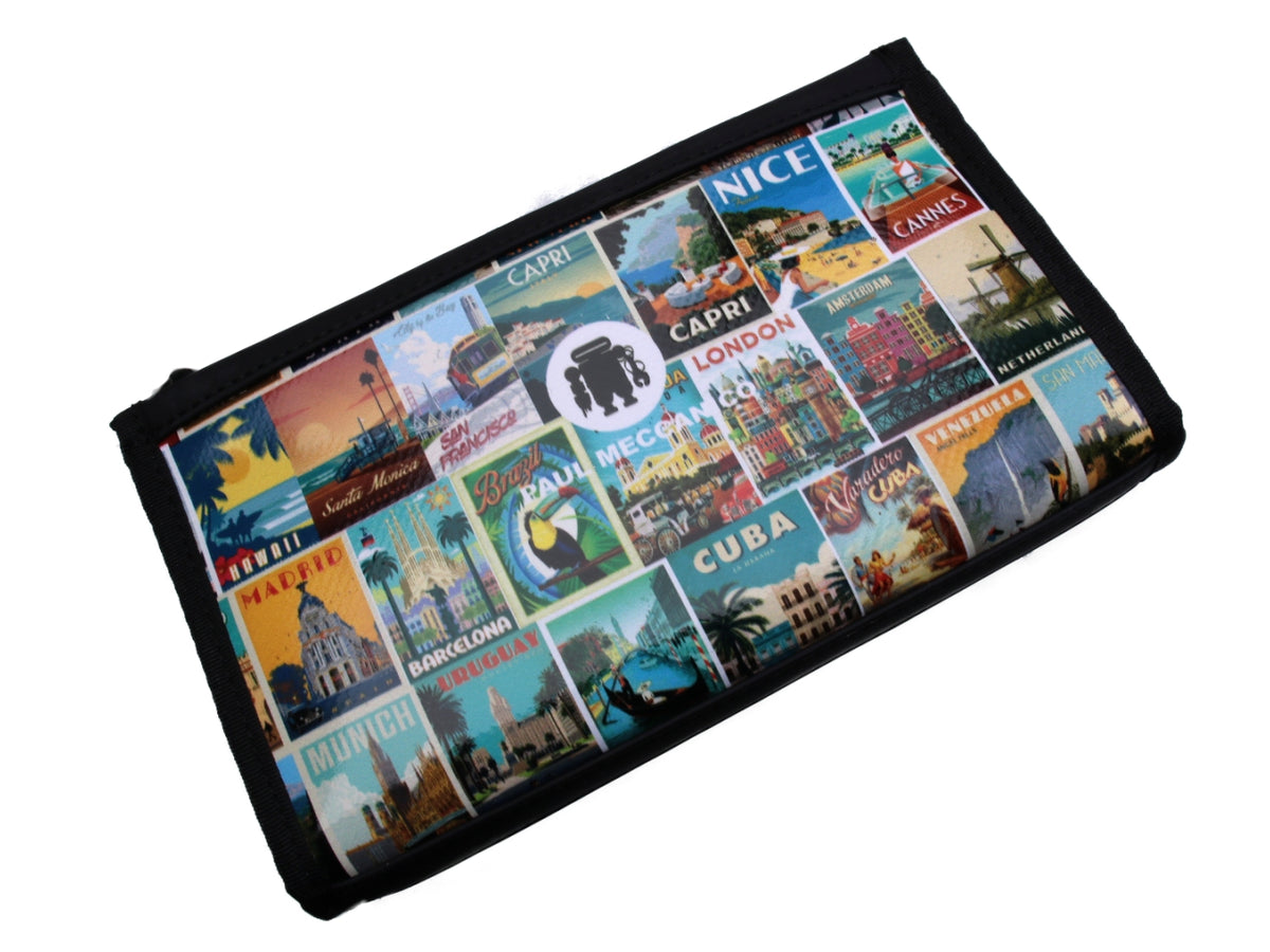 LARGE WOMEN&#39;S WALLET &quot;WORLD CITIES&quot;. MODEL PIT MADE OF LORRY TARPAULIN. - Limited Edition Paul Meccanico