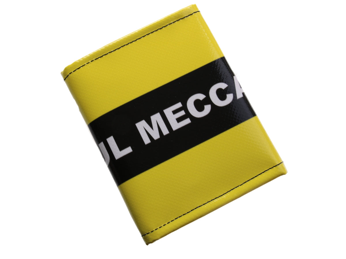 UNISEX WALLET BLACK AND YELLOW COLOURS. MODEL TREK MADE OF LORRY TARPAULIN. - Limited Edition Paul Meccanico
