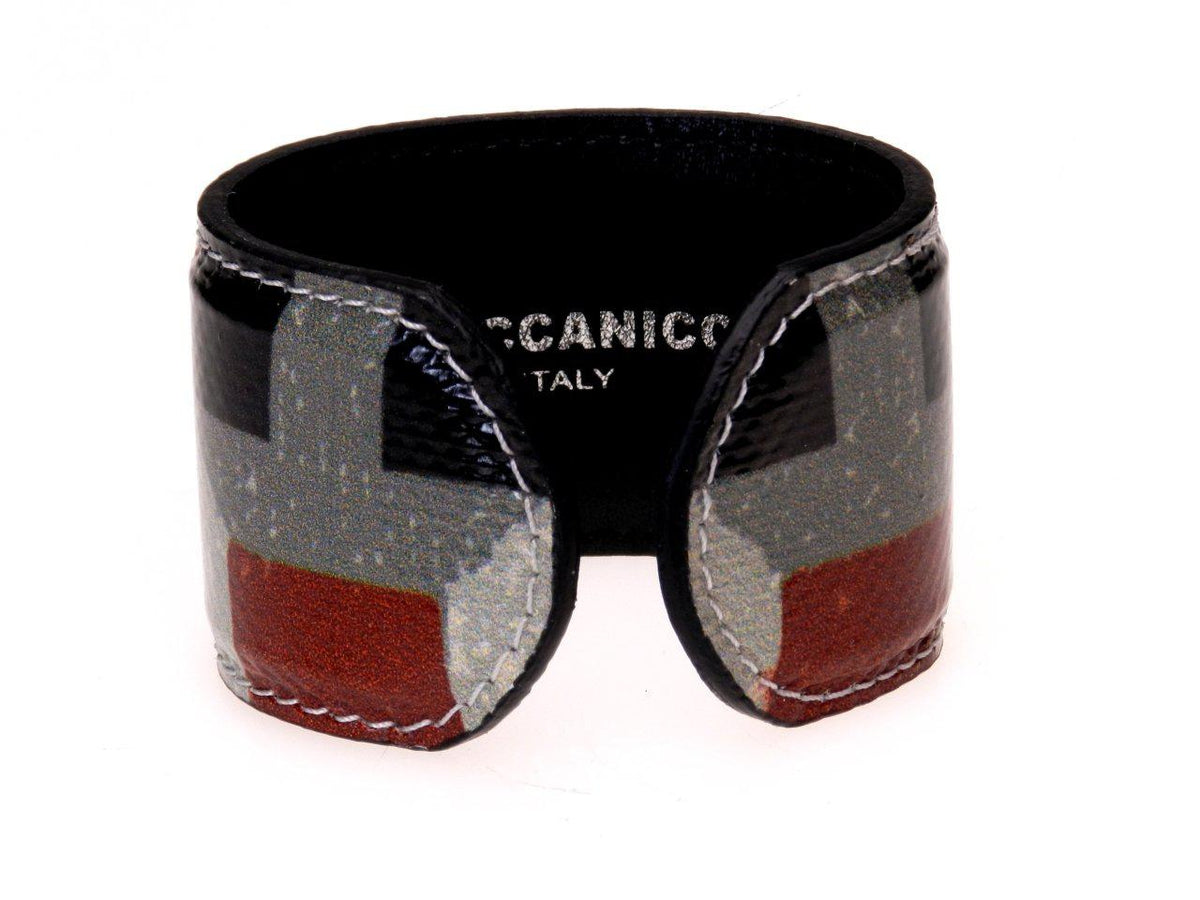 WOMAN BRACELET GREY, BROWN AND BLACK COLOURS GEOMETRIC FANTASY. - Limited Edition Paul Meccanico