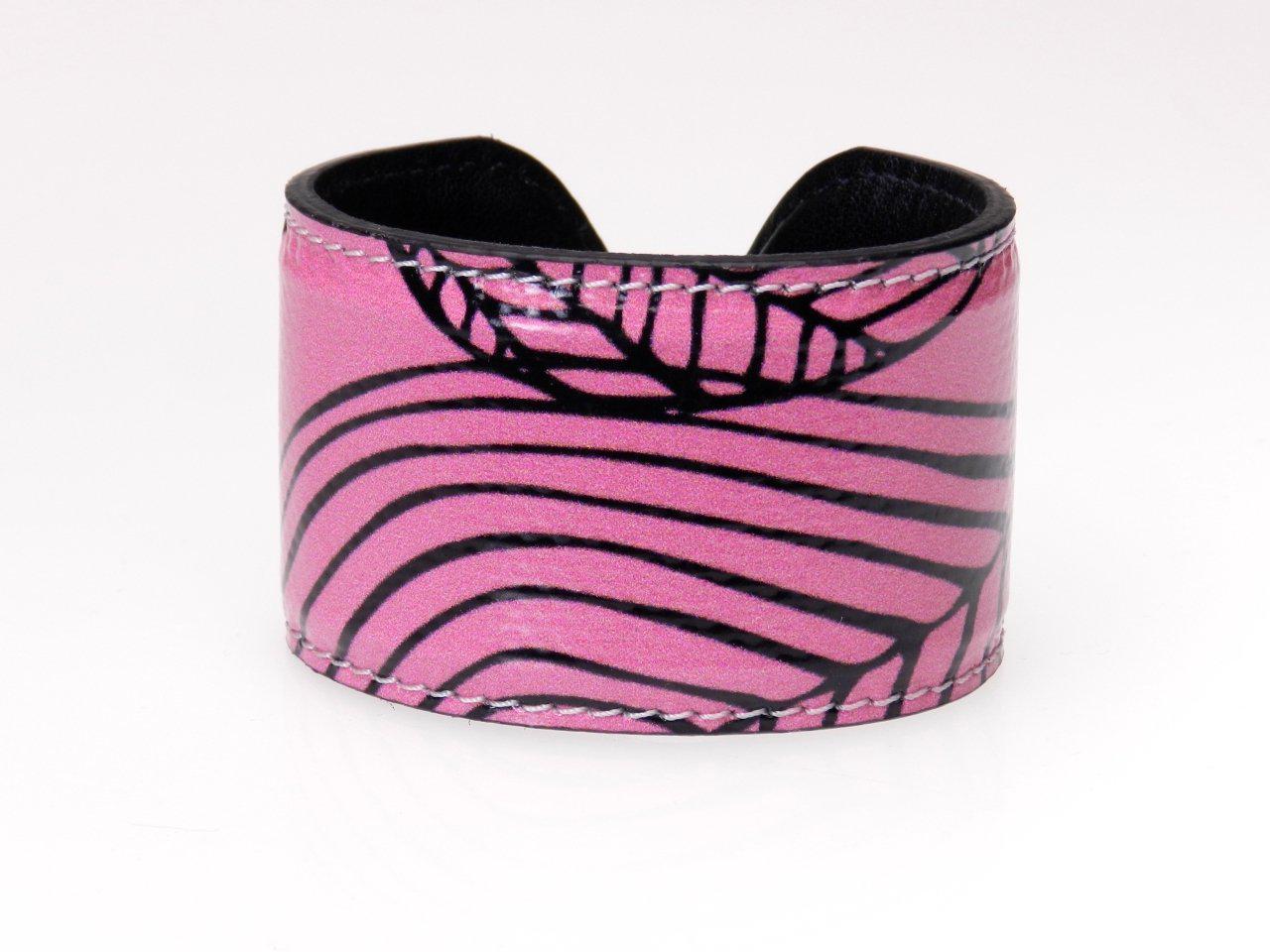WOMAN BRACELET PINK COLOUR WITH STYLIZED LEAF FANTASY. - Limited Edition Paul Meccanico