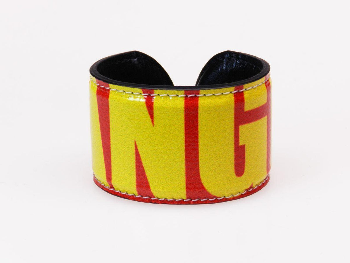 WOMAN BRACELET RED AND YELLOW COLOUR &quot;DANGER&quot;. - Limited Edition Paul Meccanico